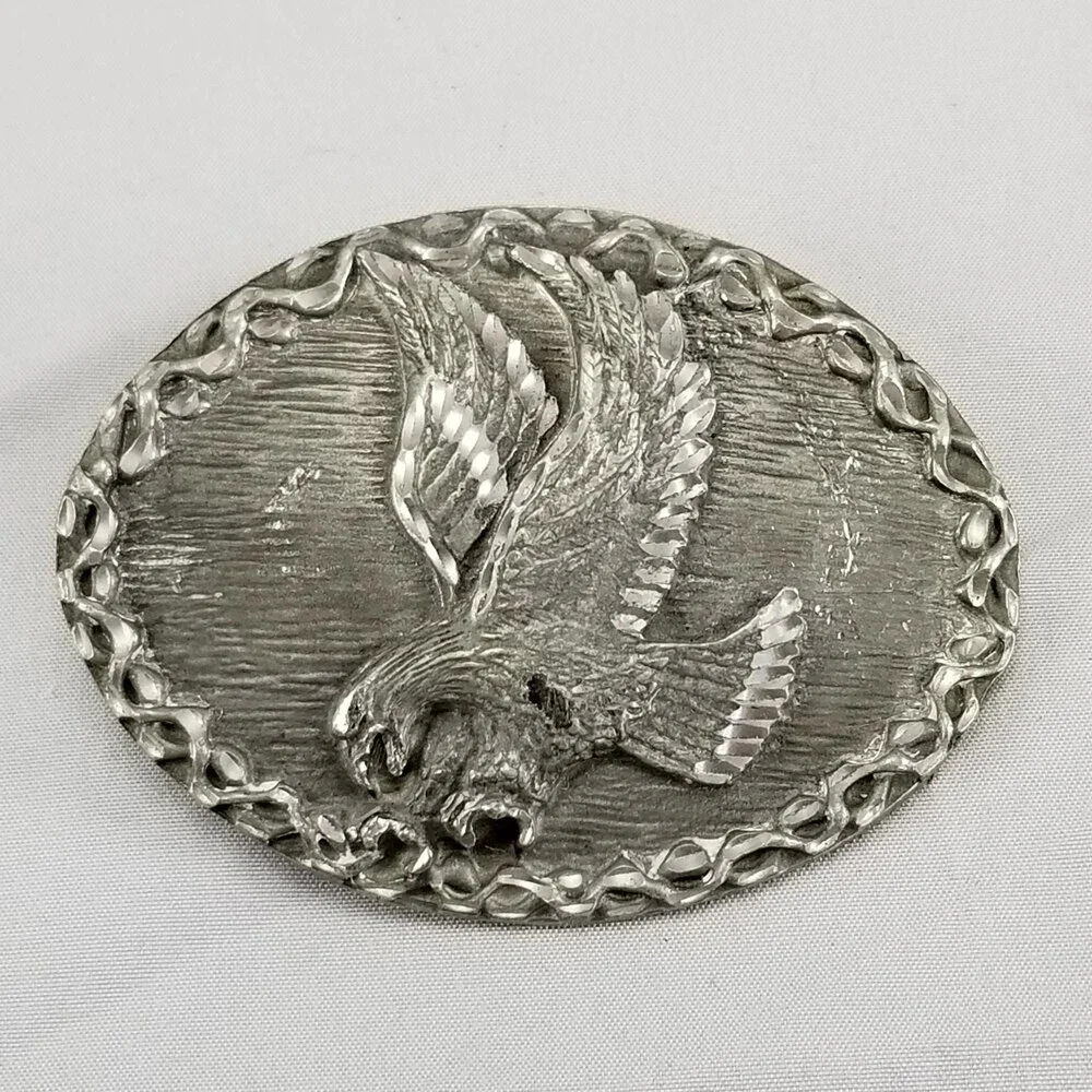 Vintage Silver Tone Eagle‎ Belt Buckle Bird Western Style Fashion Accessory